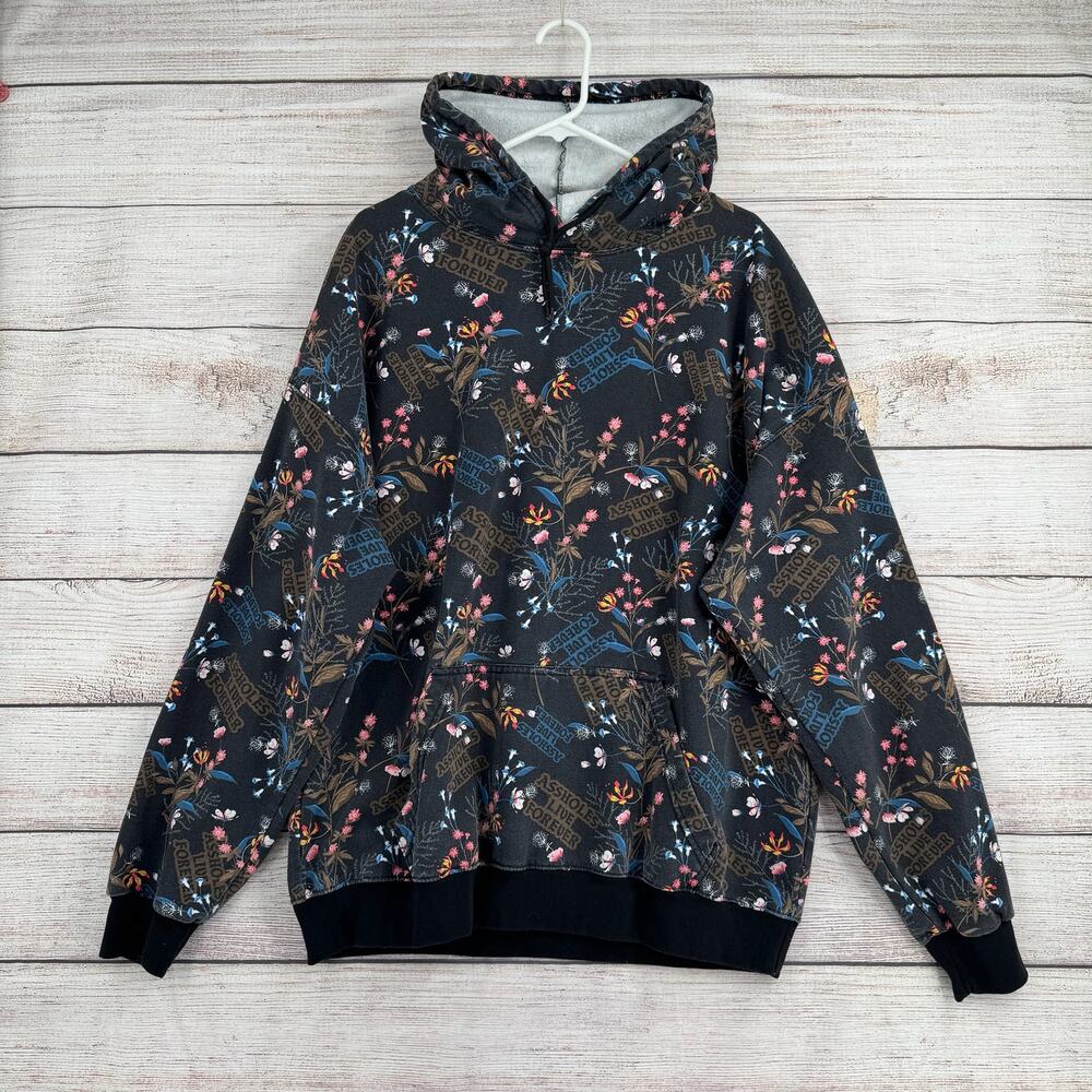 A$$holes Live Forever Floral Logo Print Hoodie Mens XXL‎ Black Multicolor